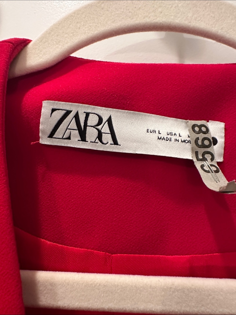 Zara Red Collarless Cropped Blazer - Picture 4 of 4
